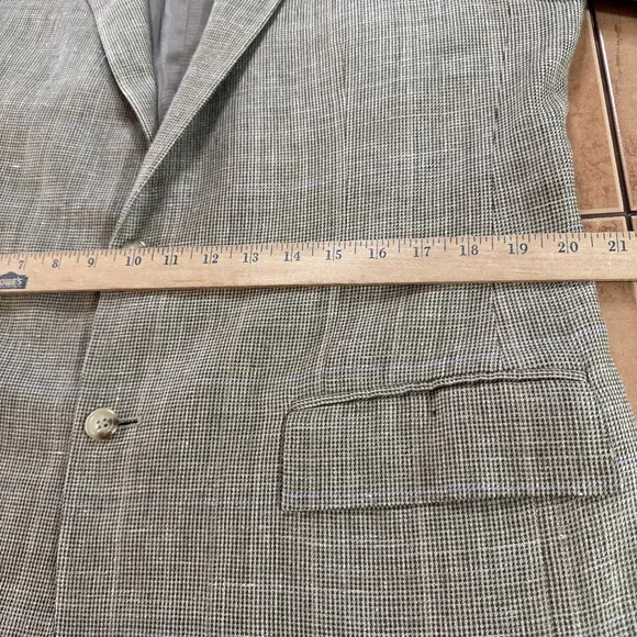VTG Polo Ralph Lauren Jacket Blazer 42L Italy Made Silk Flax Wool Sport Coat